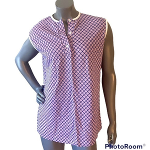 Vintage 60’s Union Made Purple Geometric Knit Sleeveless Swim Coverup‎ Size 46
